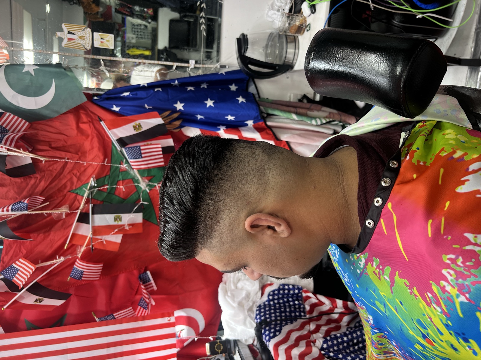 A fresh, sharp fade done at the shop